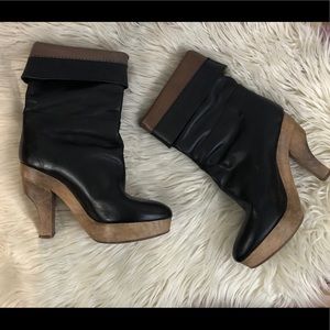 Black Marni Ankle Boots w/ Wooden Platform - Sz 38